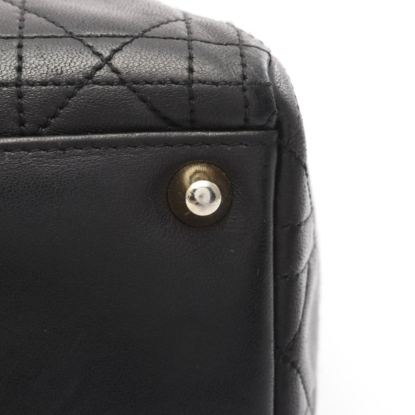 Christian Dior Lady Large Cannage Handbag Bag Leather