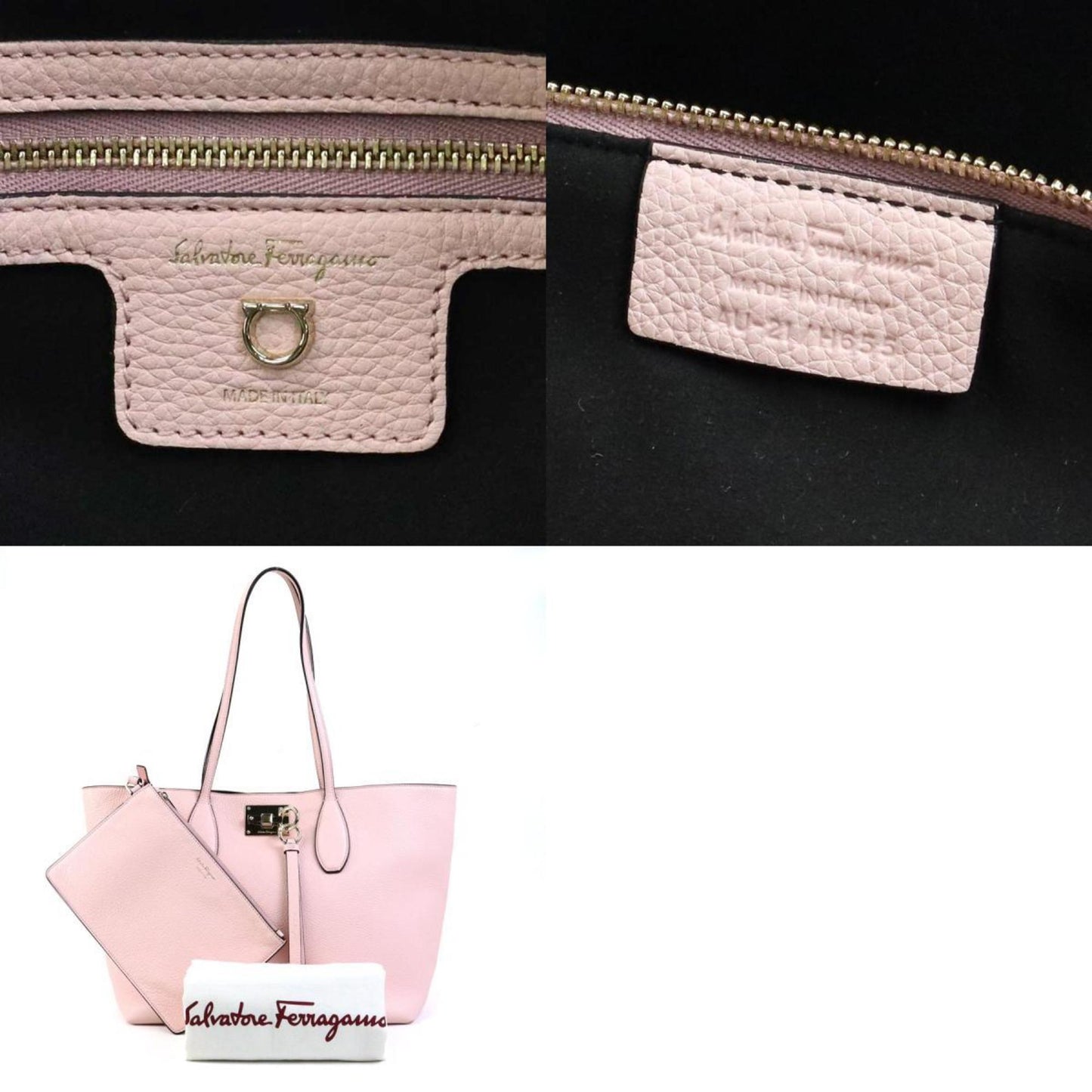 Salvatore Ferragamo Shoulder Bag Gancini Leather Pink