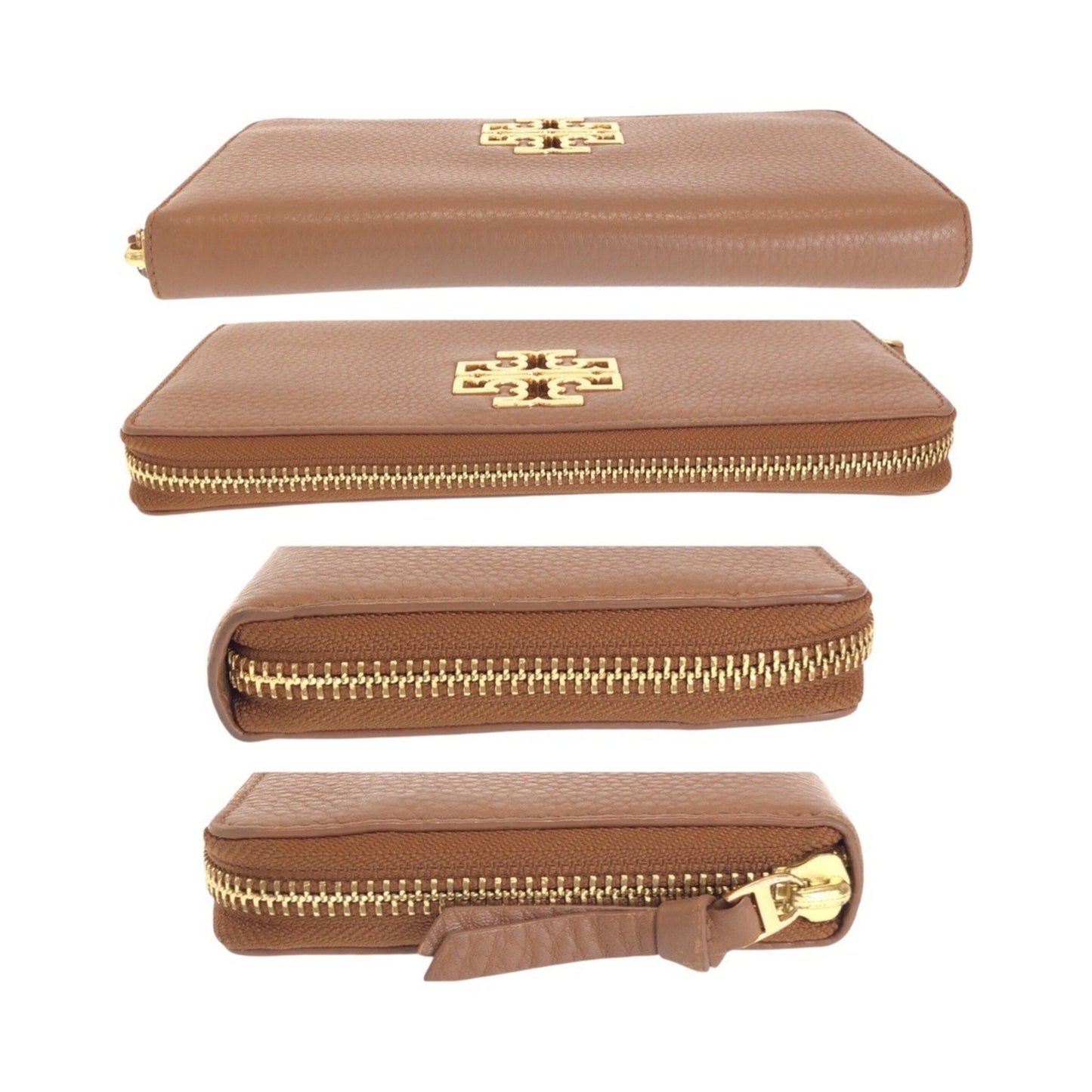 Tory Burch Britain Brown Leather Long Wallet