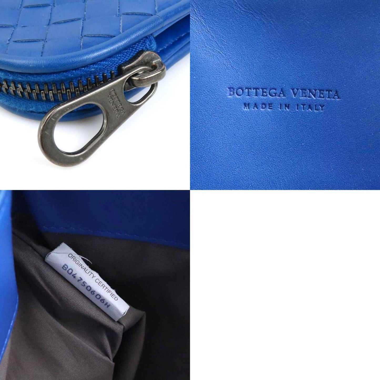 Bottega Veneta Clutch Bag Intrecciato Leather Blue