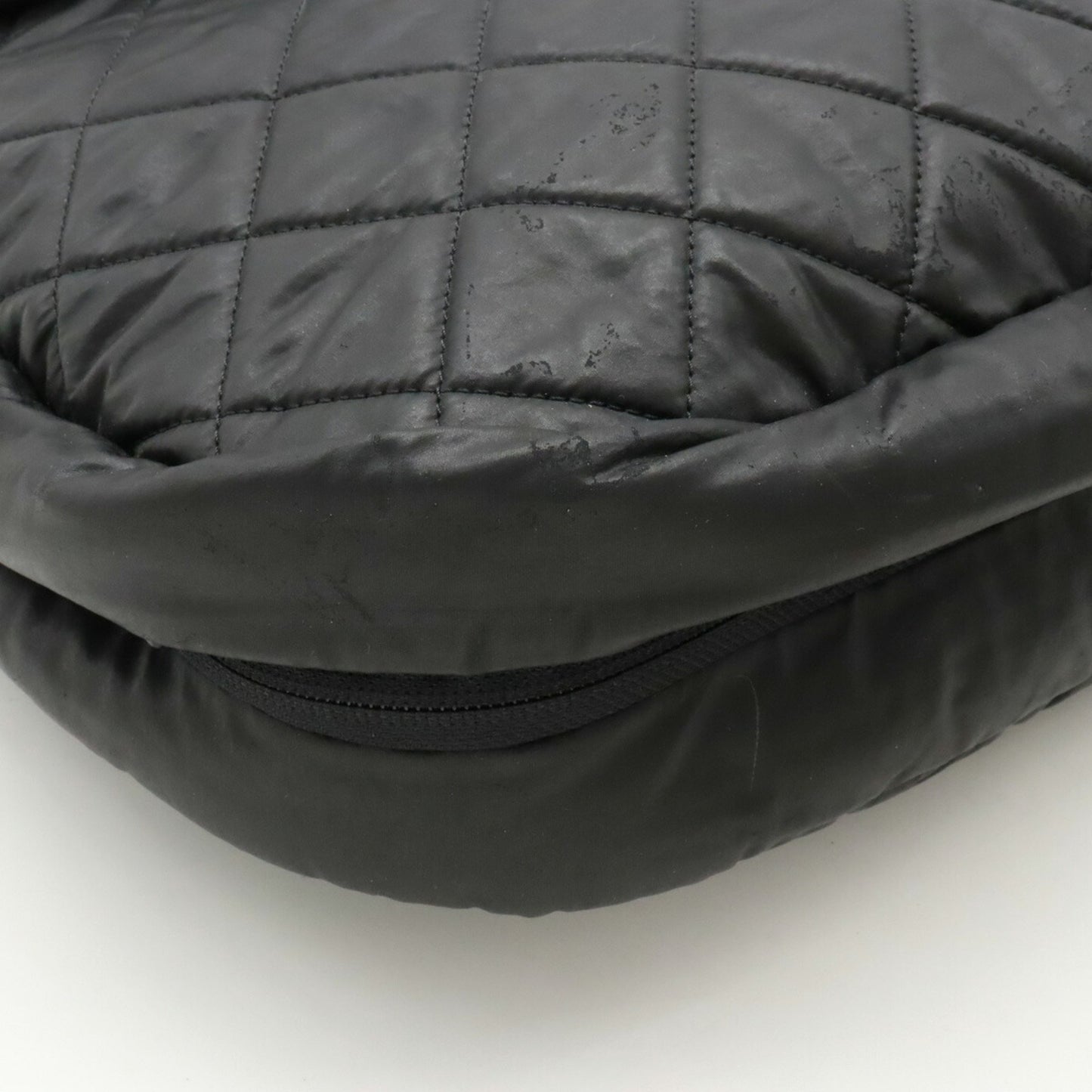 Chanel Coco Cocoon Shoulder Bag Quilted Nylon Leather Black A66507