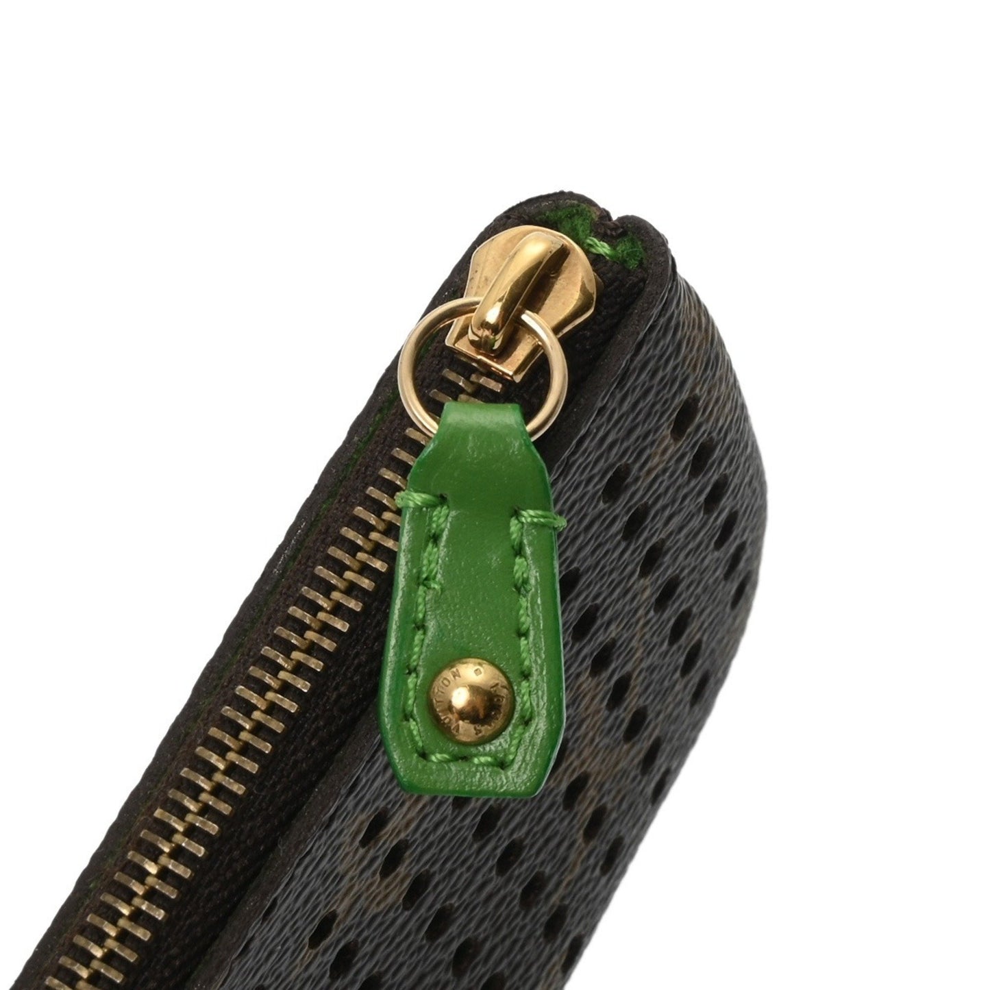 Louis Vuitton Monogram Perforated Pochette Cle Vert M95186