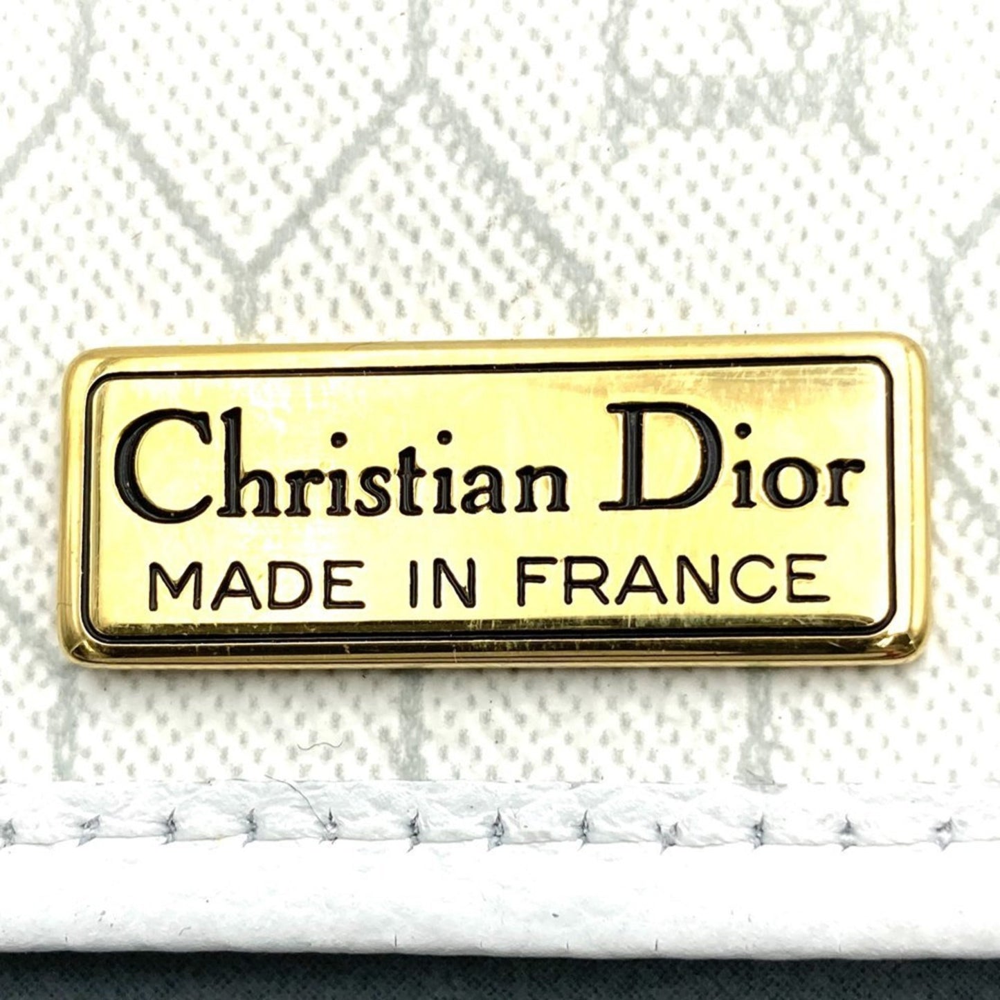 Christian Dior Dior Christian Honeycomb Shoulder Bag White Leather