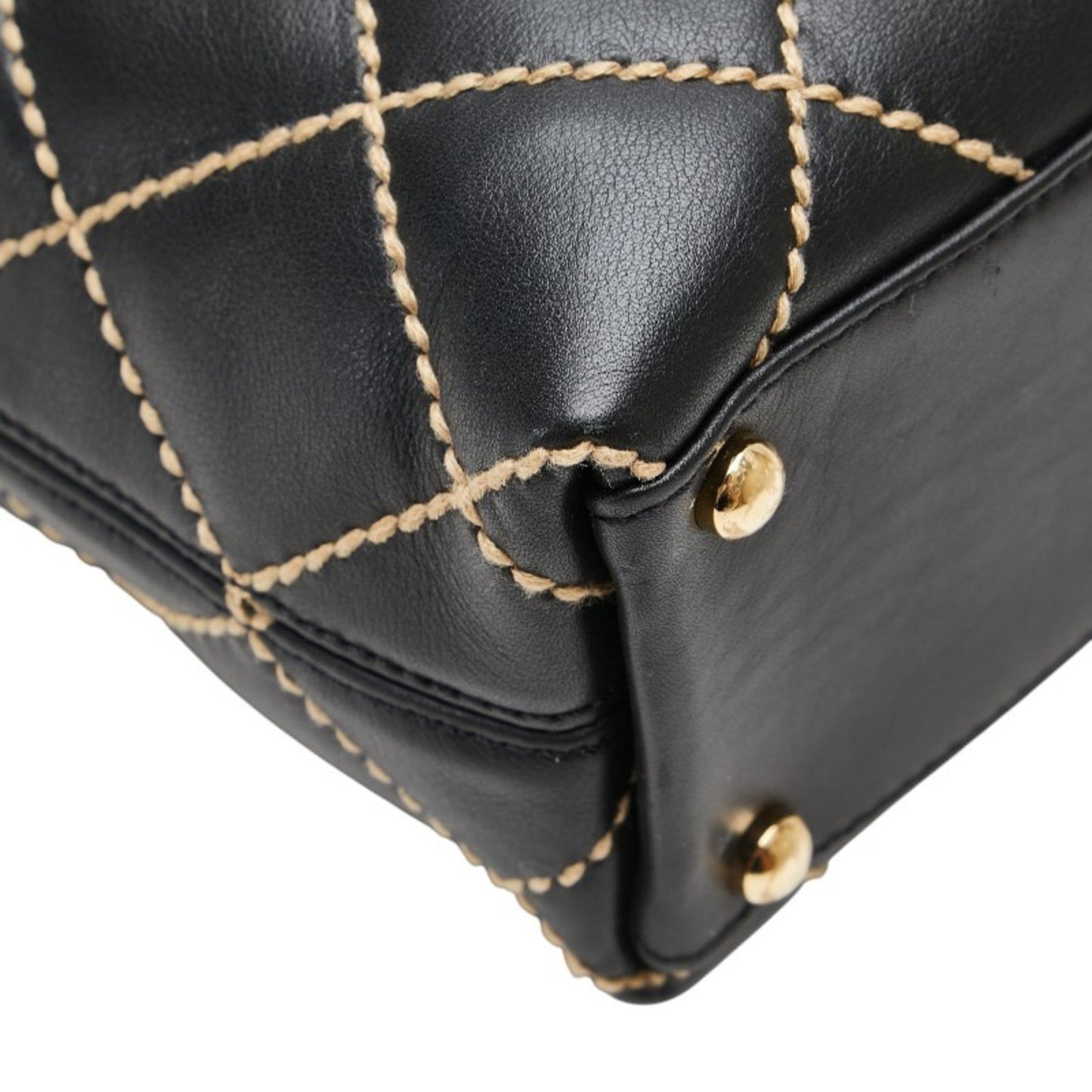 Chanel Wild Stitch Coco Mark Tote Bag In Black Lambskin