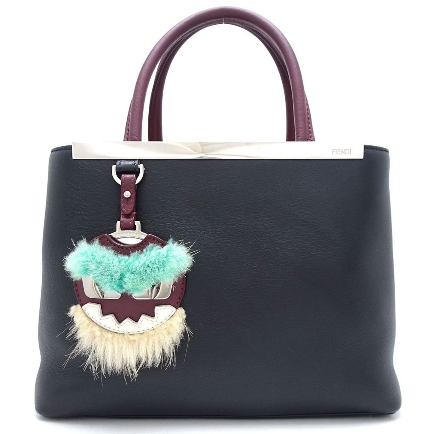 Fendi Petit Toujour 8Bh253 Handbag Monster Leather Black 352157
