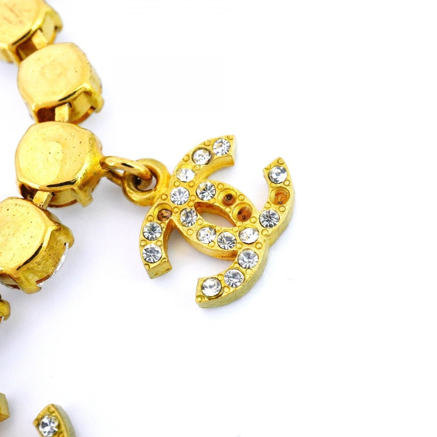 Chanel Coco Mark Bracelet With Gp Plated Rhinestones