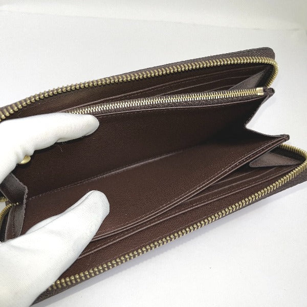 Louis Vuitton Long Wallet Purse N41661 Damier Canvas Brown Zip Around Damier Zippy Wallet