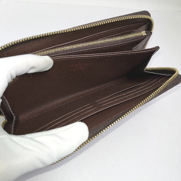 Louis Vuitton Long Wallet Purse N41661 Damier Canvas Brown Zip Around Damier Zippy Wallet