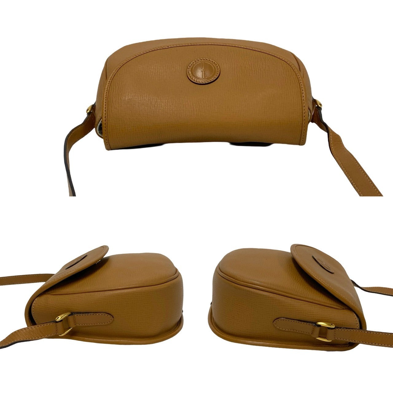Gucci Shoulder Bag Leather Brown Gg Logo Women