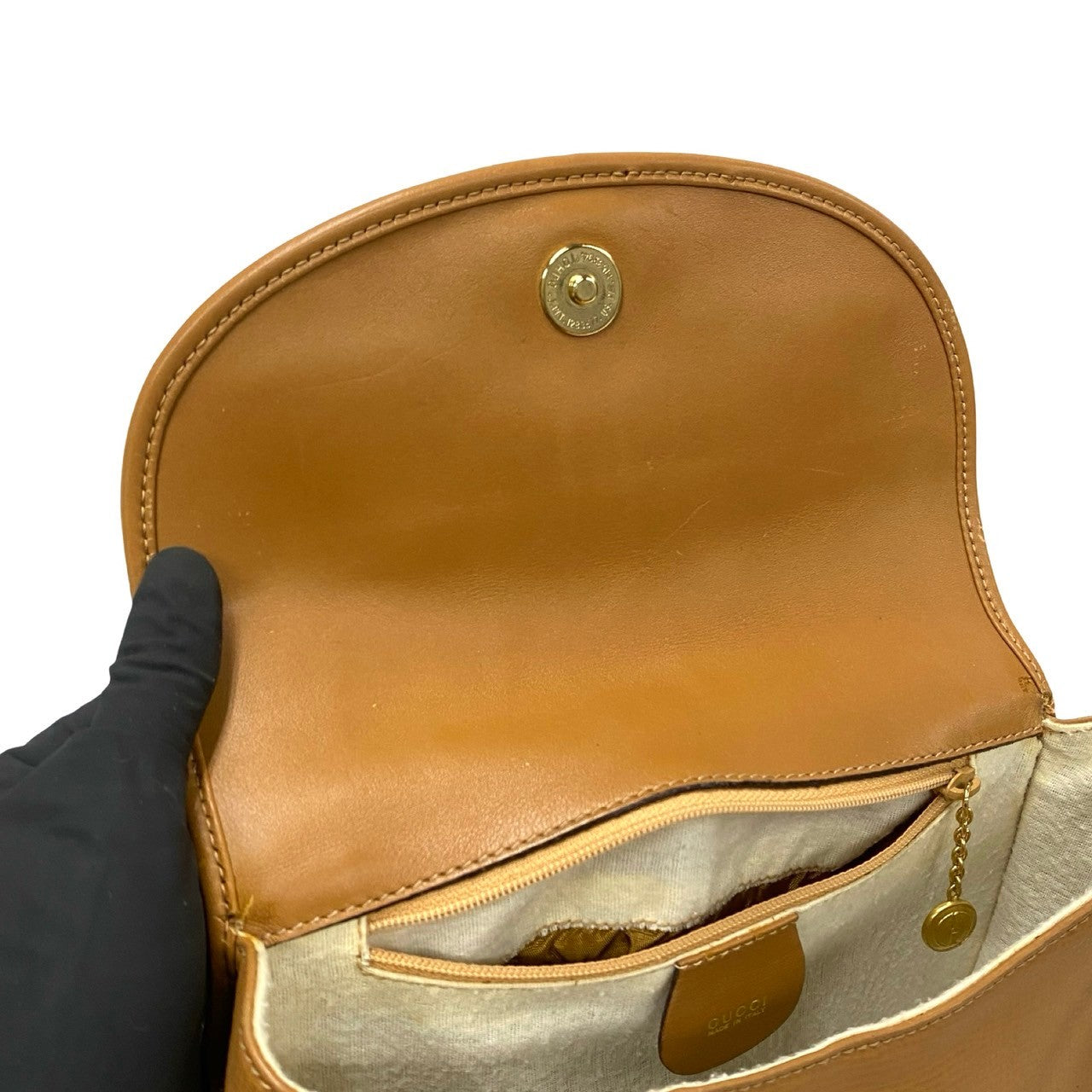 Gucci Shoulder Bag Leather Brown Gg Logo Women