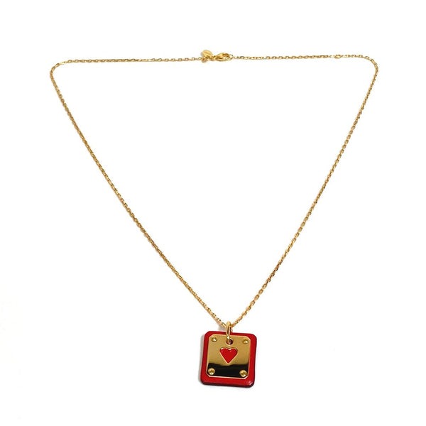 Hermes Necklace Metal Red As De Coeur As De Coeur