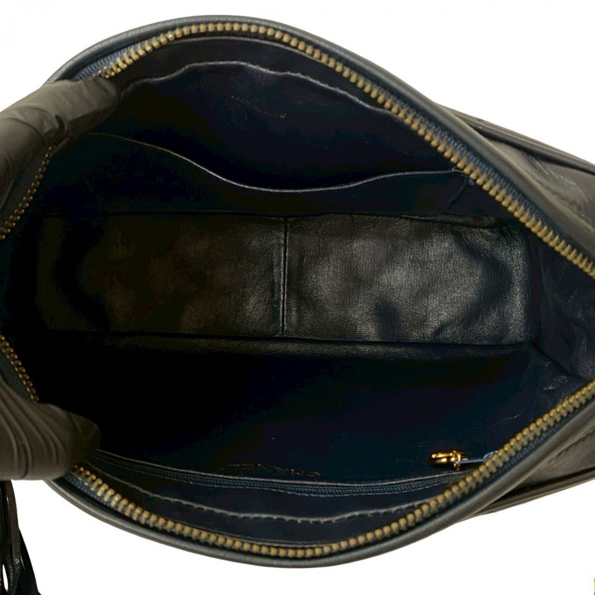 Chanel Shoulder Bag Lambskin Navy Matrasse