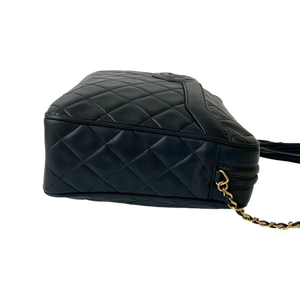 Chanel Shoulder Bag Lambskin Navy Matrasse