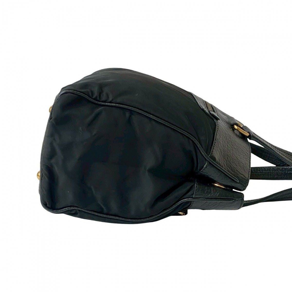 Prada Handbag Leather, Nylon Black Triangular Logo Women