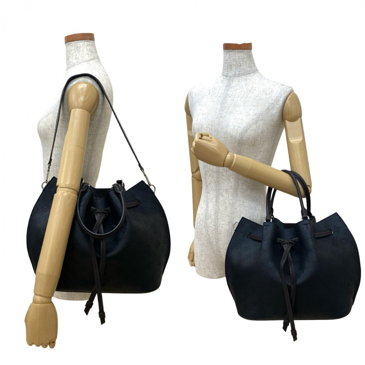 Louis Vuitton Shoulder Bag M54402 Leather Black Mahina Giroratta