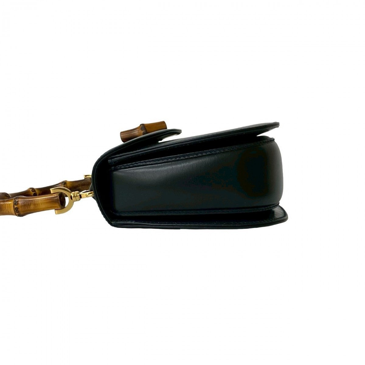 Gucci Handbag Leather Navy Bamboo