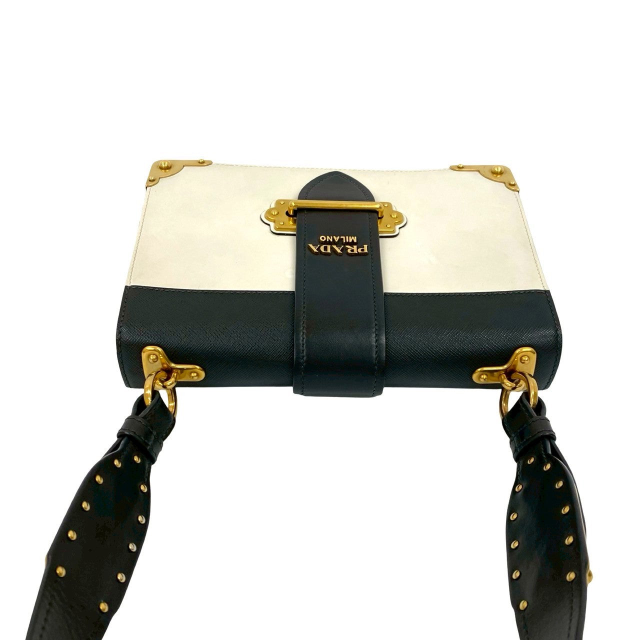 Prada Shoulder Bag Leather Black Kaye