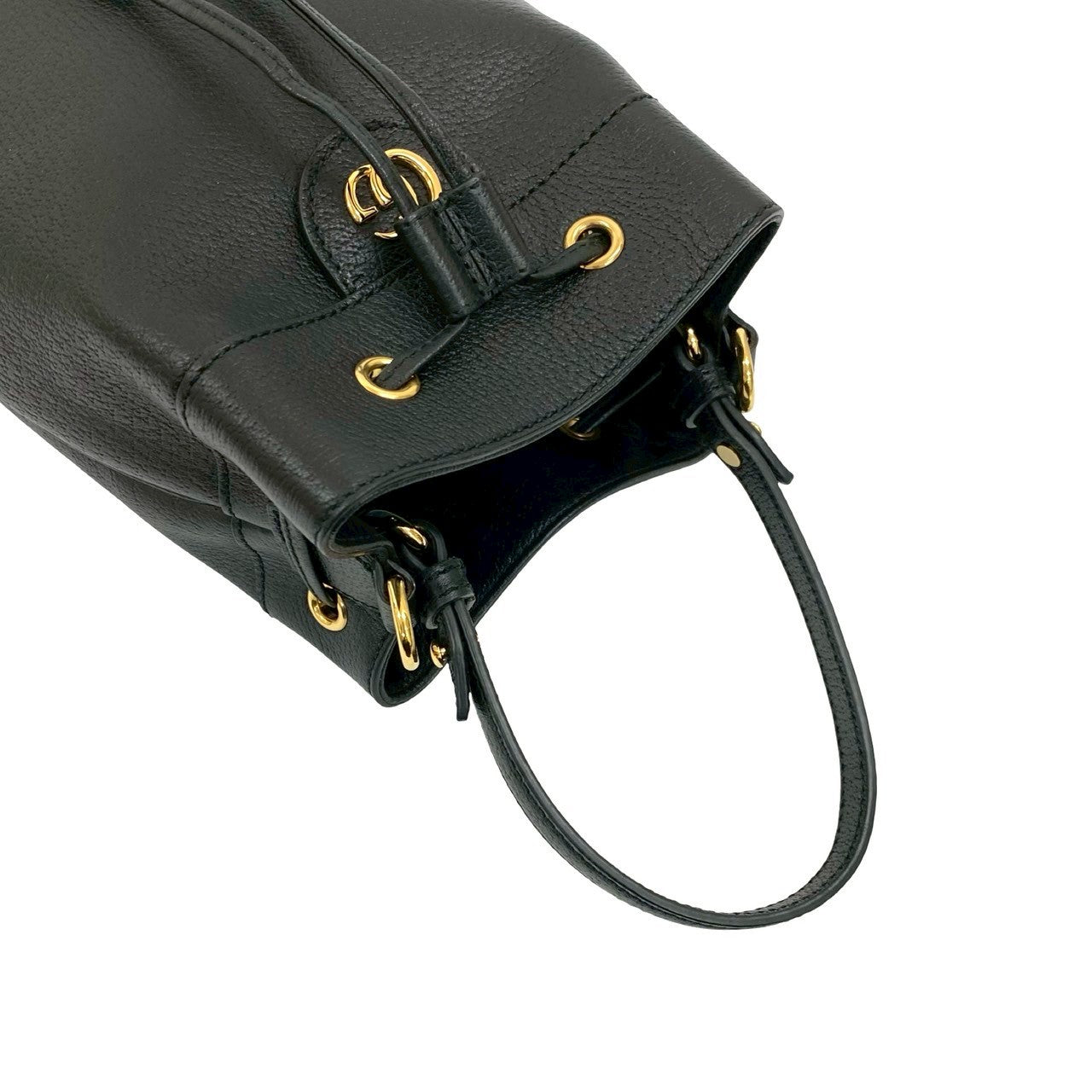 Gucci Shoulder Bag Leather Black Ophidia Small Bucket Bag