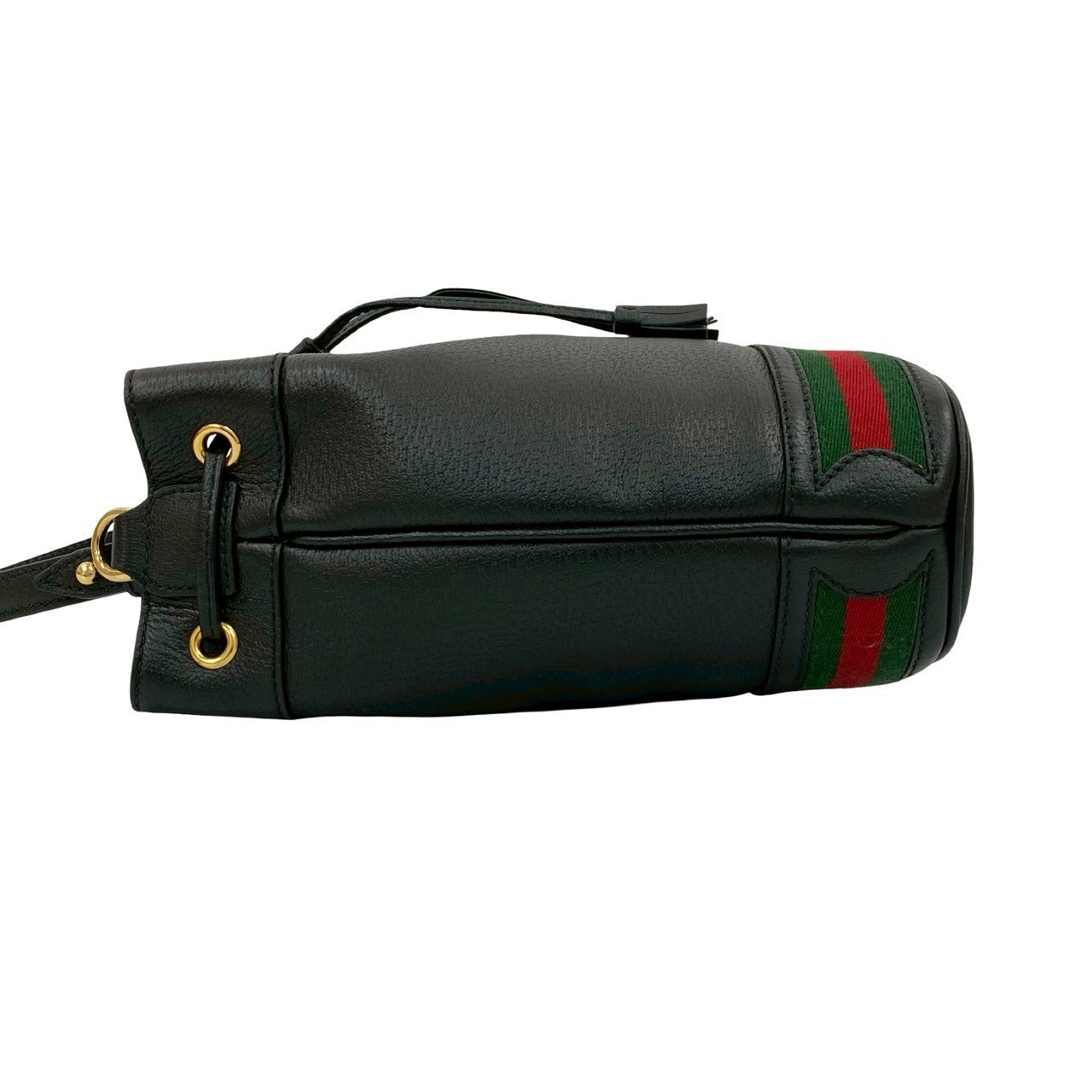 Gucci Shoulder Bag Leather Black Ophidia Small Bucket Bag