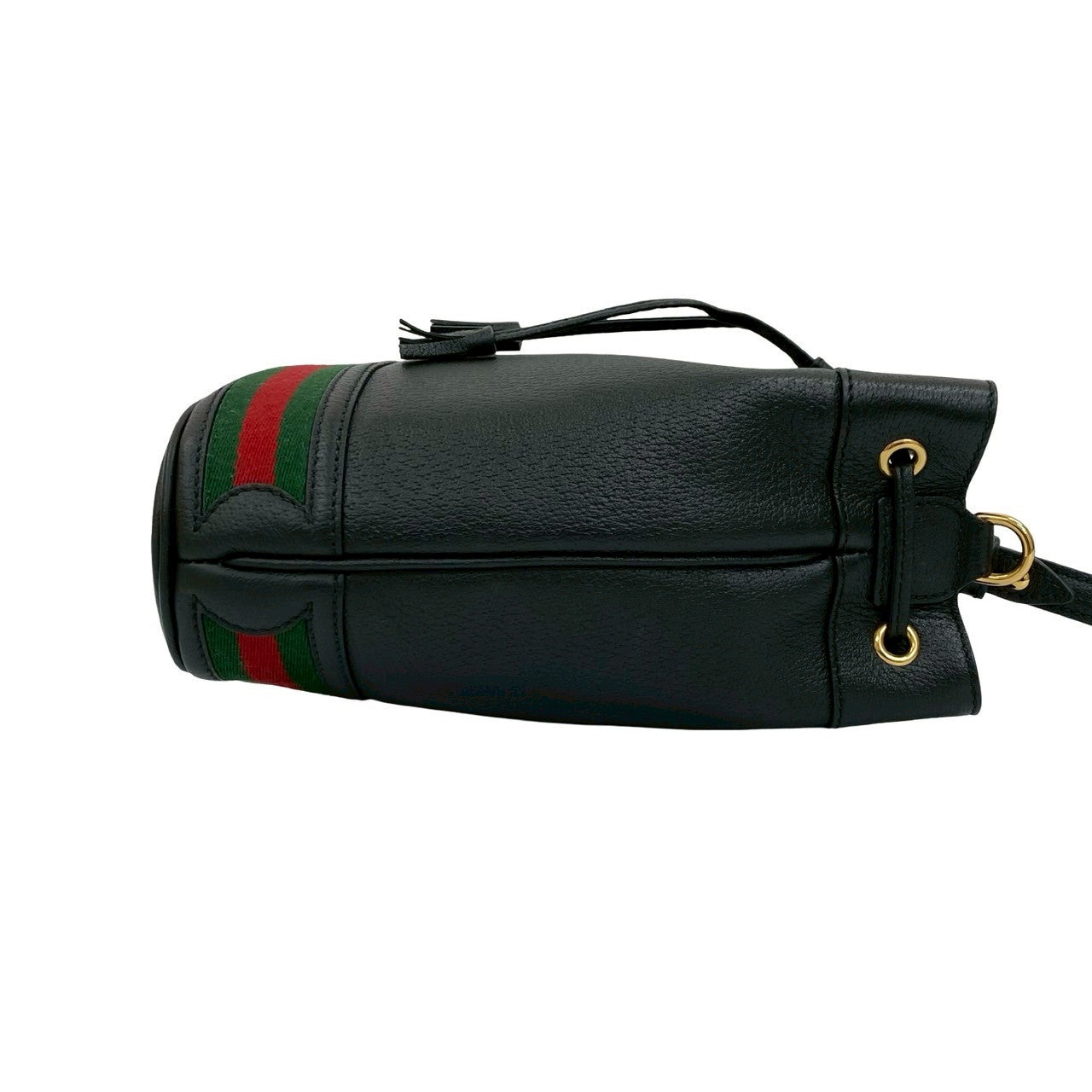 Gucci Shoulder Bag Leather Black Ophidia Small Bucket Bag