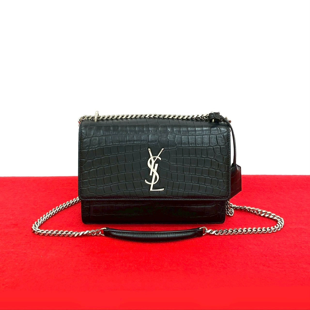 Yves Saint Laurent Shoulder Bag Leather Black