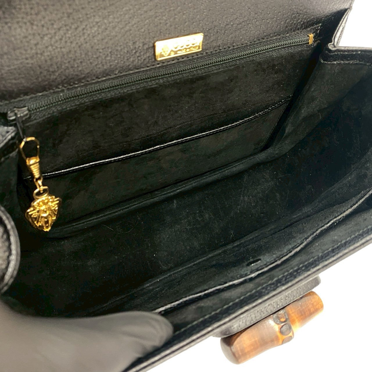 Gucci Handbag Leather Black Bamboo