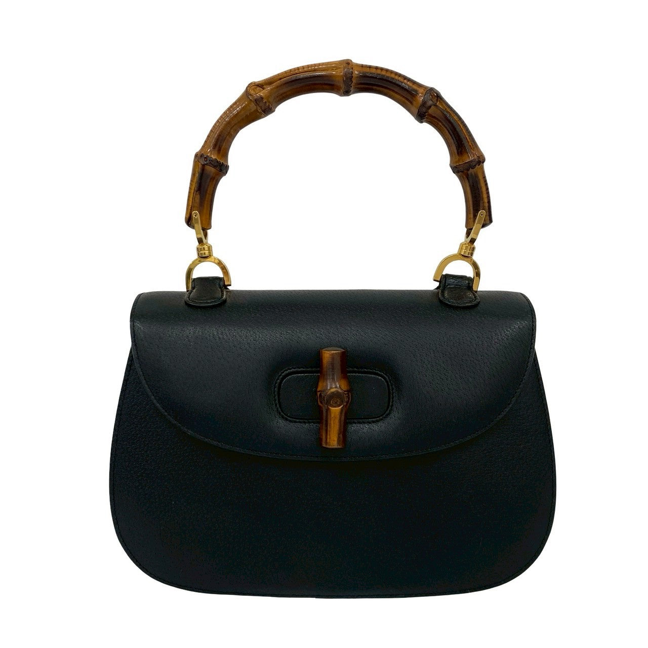 Gucci Handbag Leather Black Bamboo