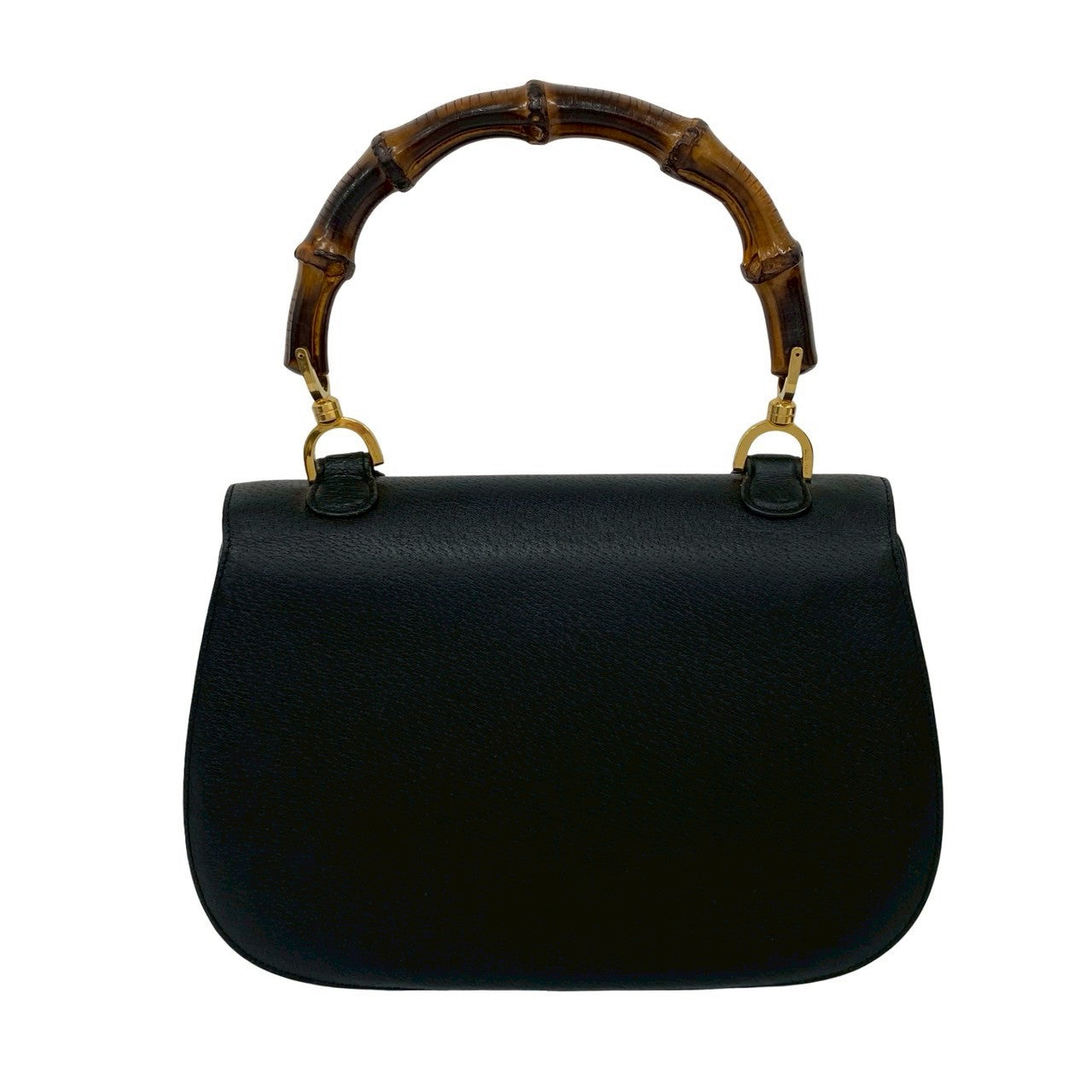 Gucci Handbag Leather Black Bamboo