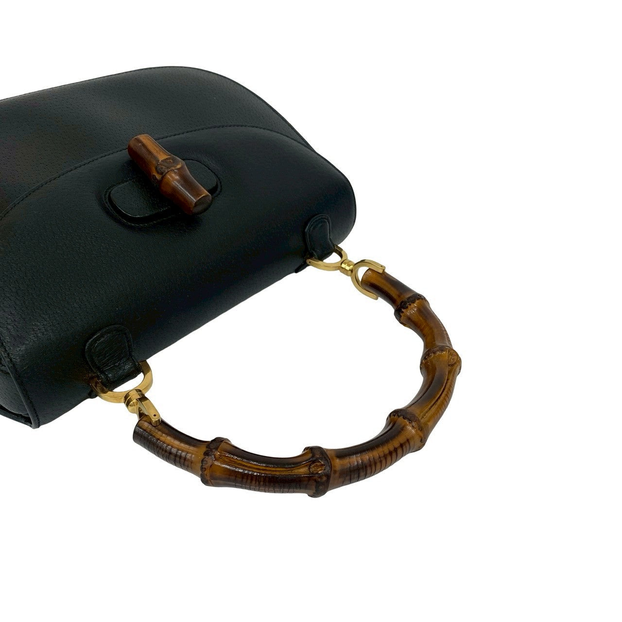 Gucci Handbag Leather Black Bamboo