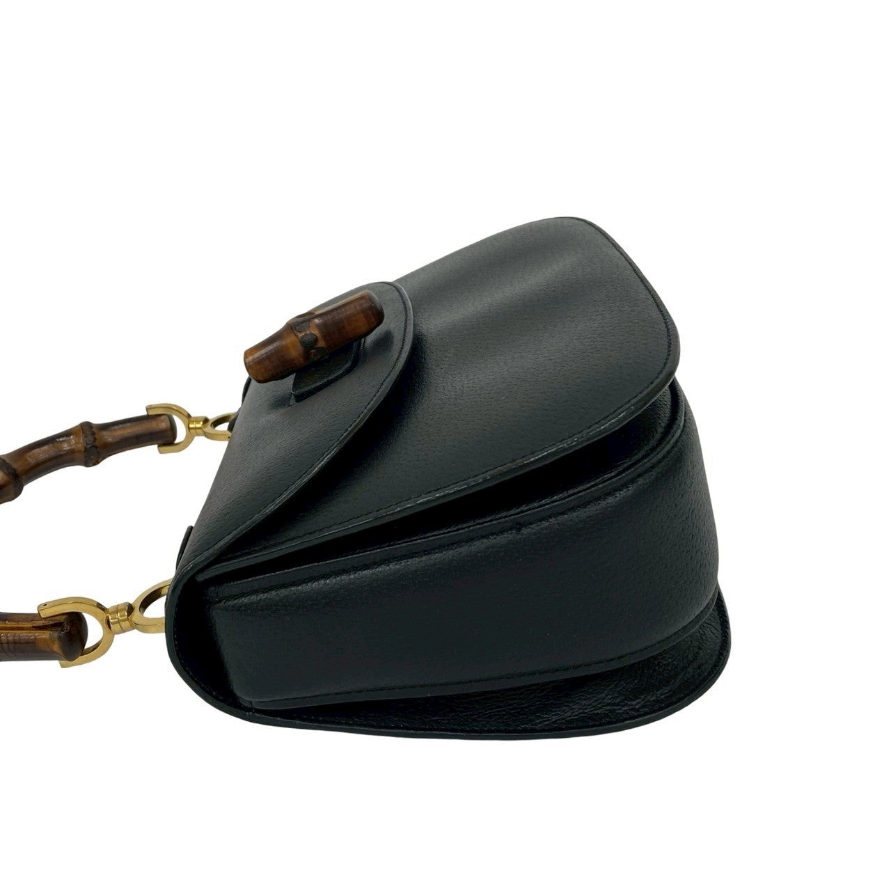 Gucci Handbag Leather Black Bamboo