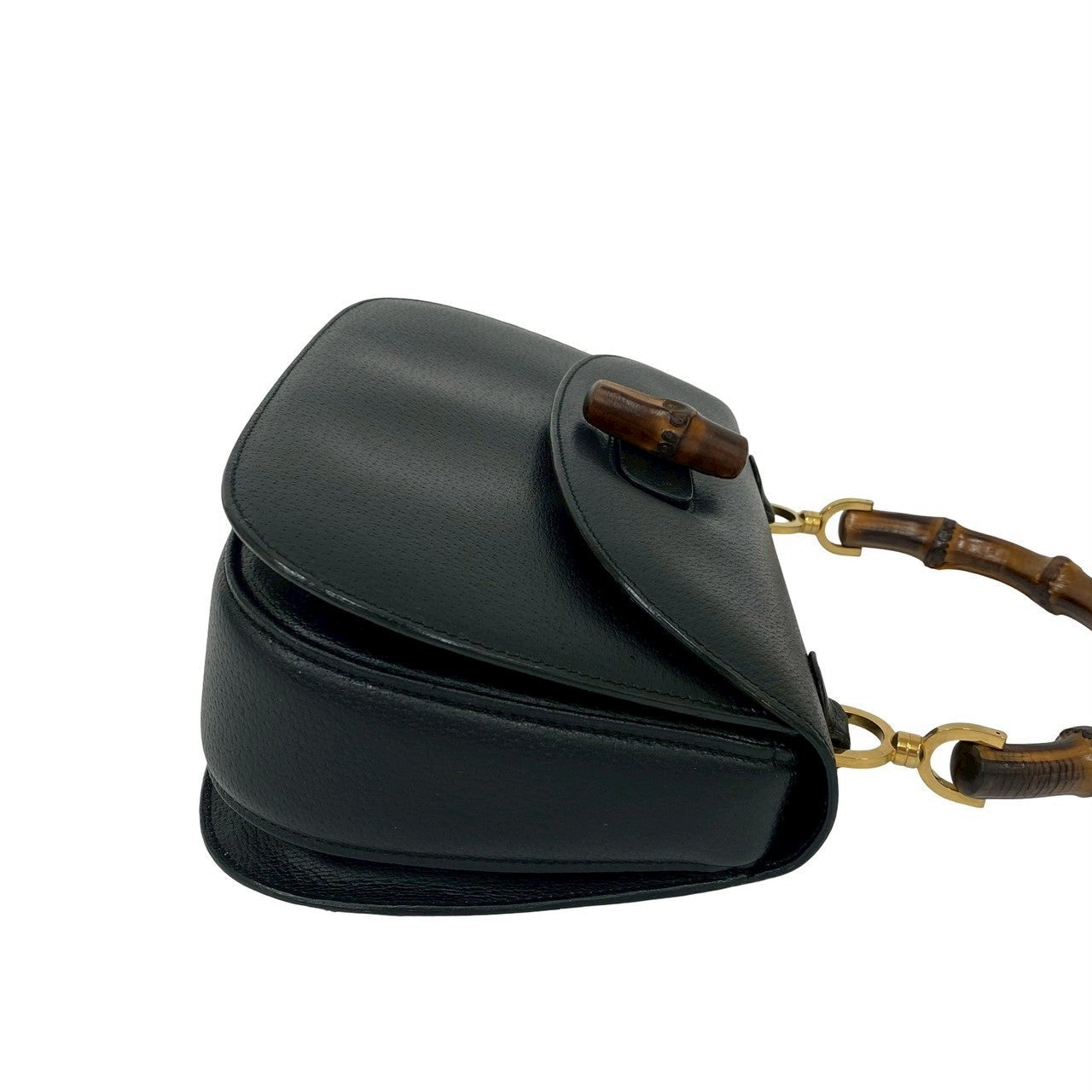 Gucci Handbag Leather Black Bamboo
