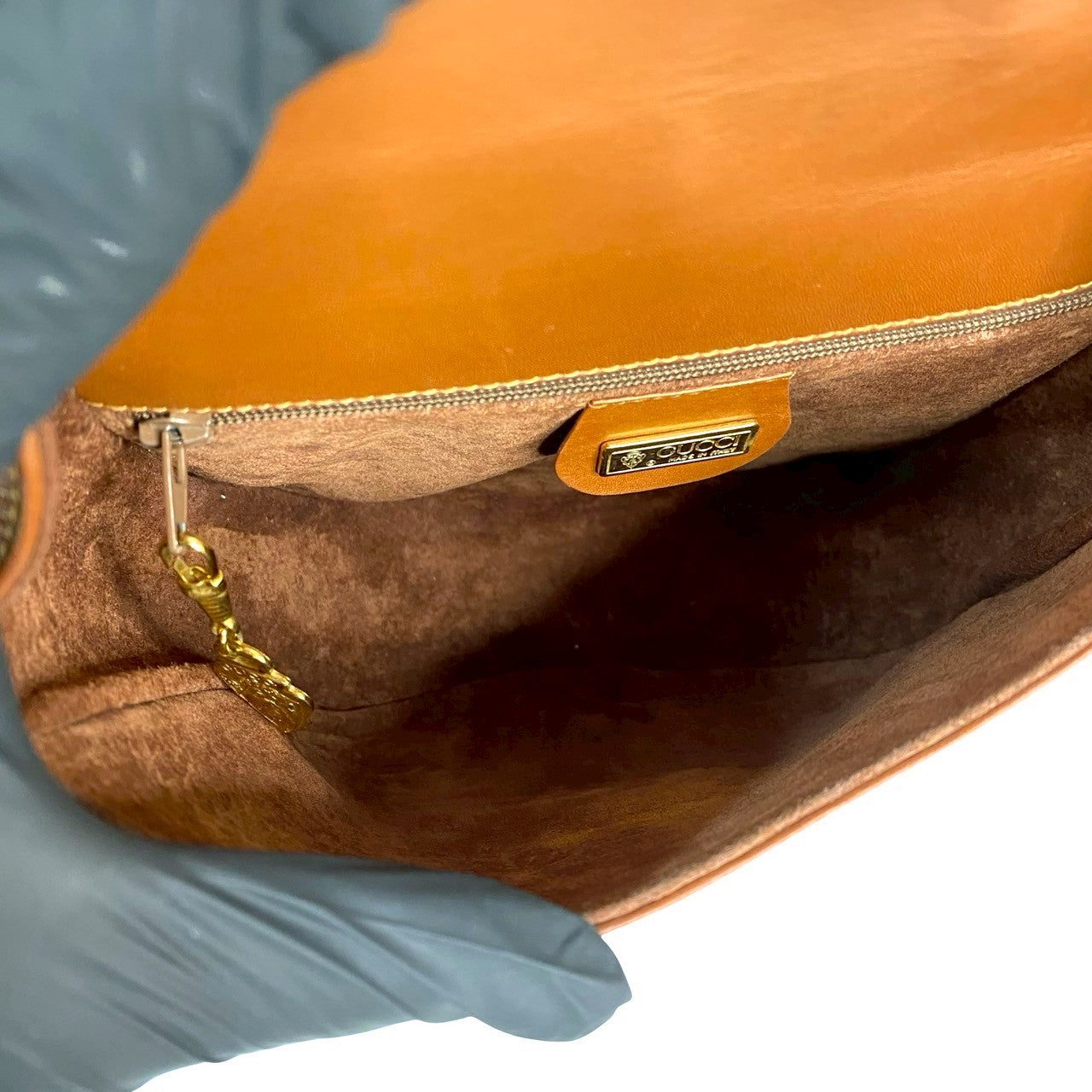 Gucci Shoulder Bag Leather Brown Sherry Line