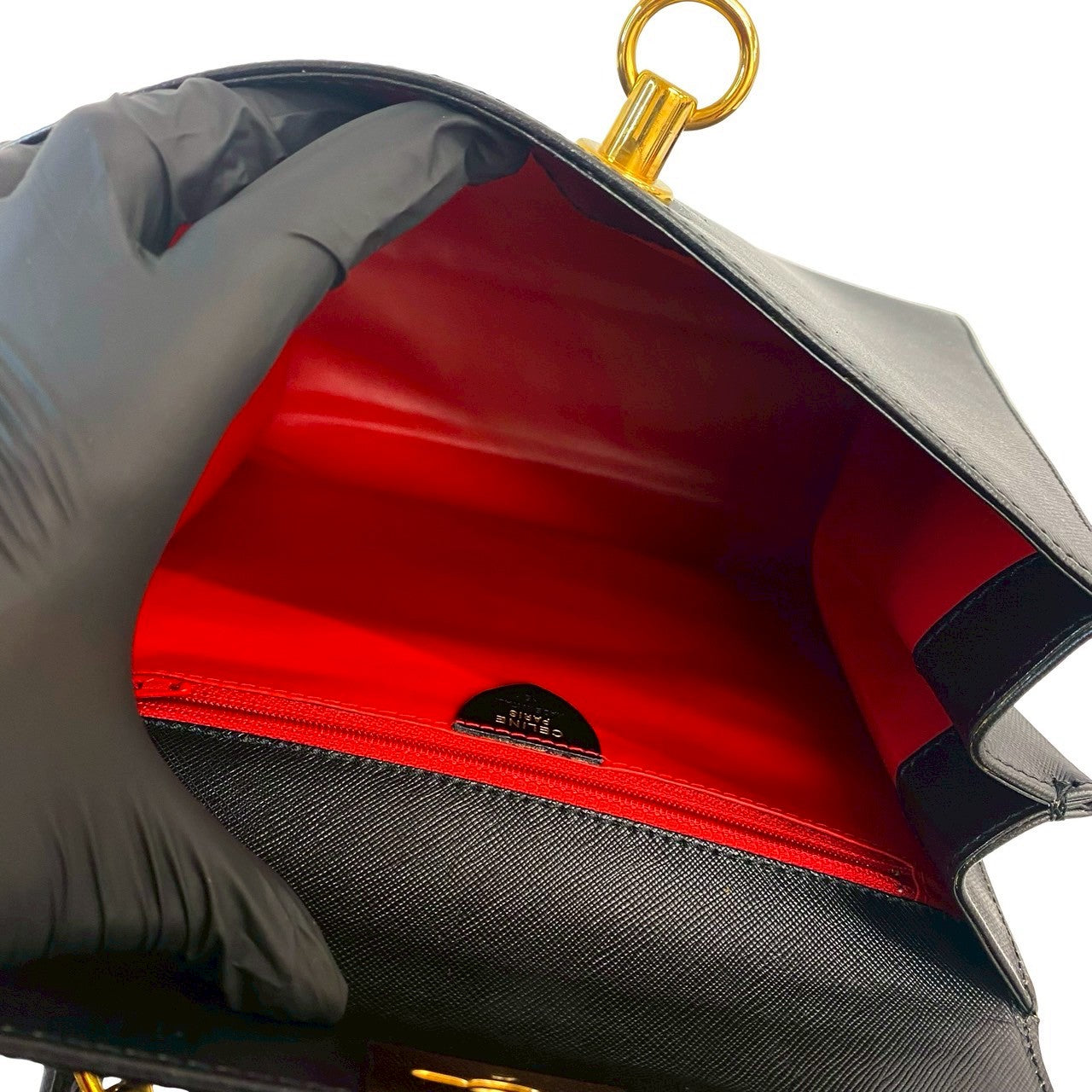Celine Shoulder Bag Leather Black
