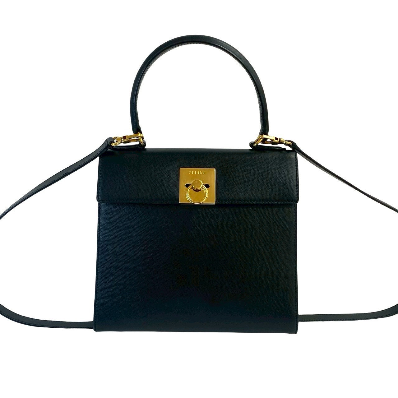 Celine Shoulder Bag Leather Black