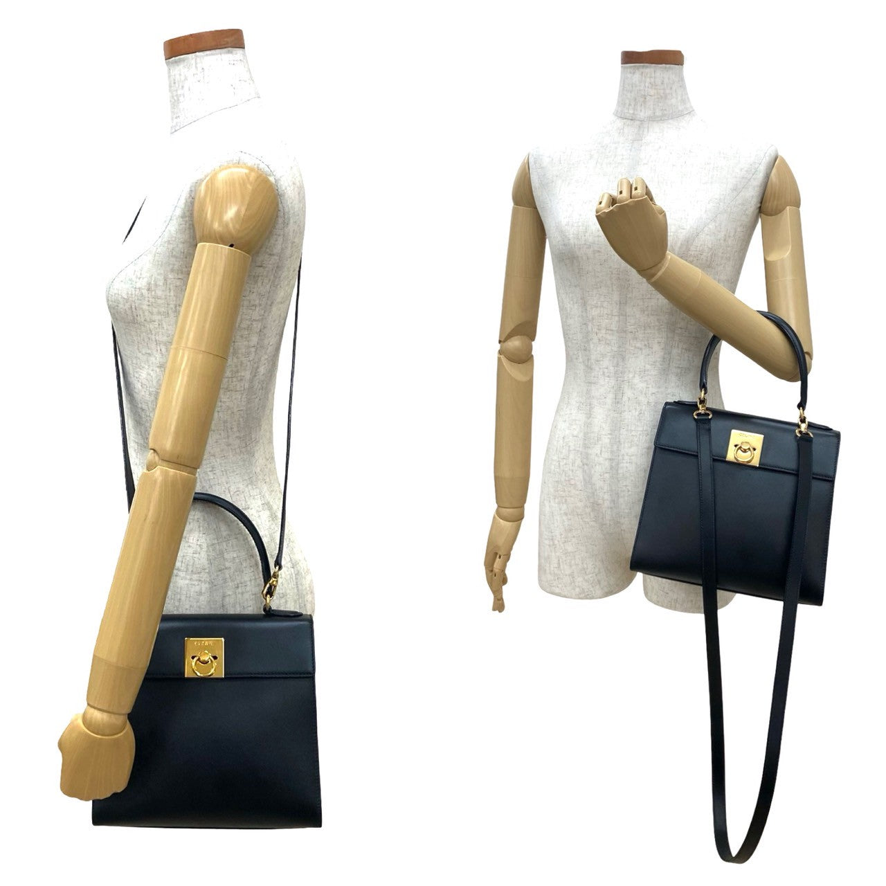 Celine Shoulder Bag Leather Black