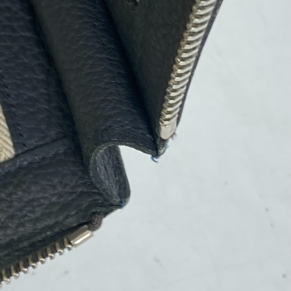 Hermes Clutch Bag Leather Gray L-Shaped Fastener Zip Tablet Mens