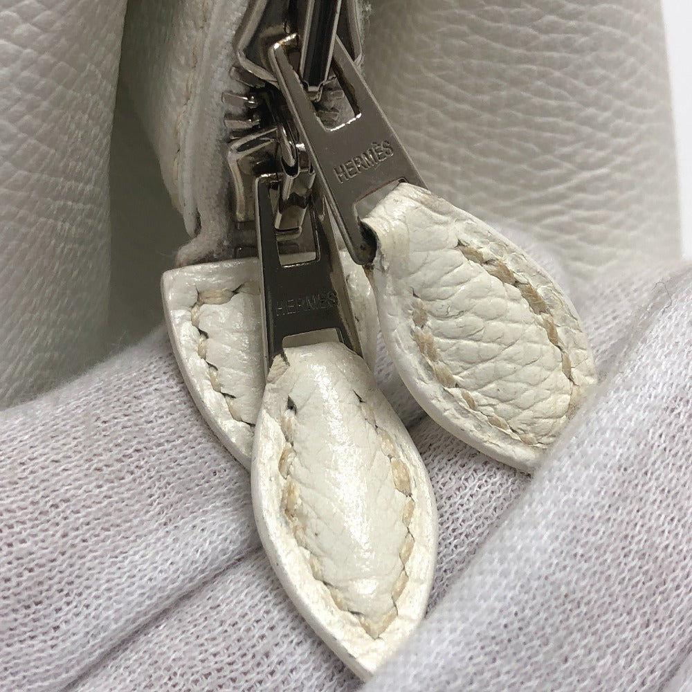 Hermes Handbag Epsom White Pararibbe Bay 27 Women
