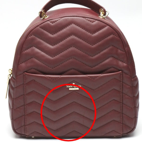 Kate Spade Backpack Leather Bordeaux Bag Quilting Women