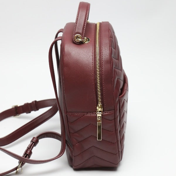 Kate Spade Backpack Leather Bordeaux Bag Quilting Women