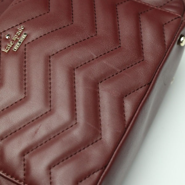 Kate Spade Backpack Leather Bordeaux Bag Quilting Women