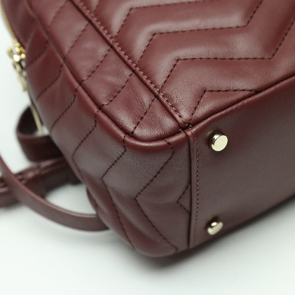 Kate Spade Backpack Leather Bordeaux Bag Quilting Women