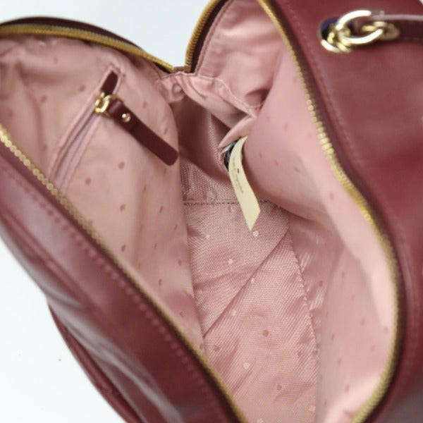 Kate Spade Backpack Leather Bordeaux Bag Quilting Women