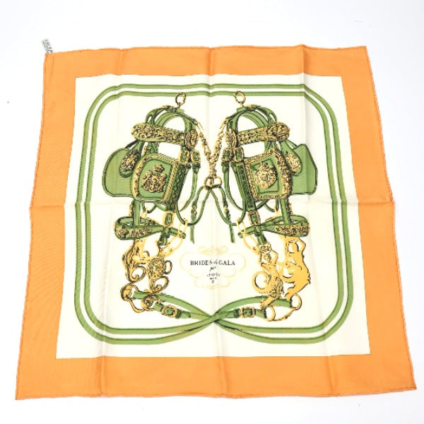 Hermes Scarf Silk Orange Handkerchief Petit Carre (Carre 45) Gourosh Silk Twill Women