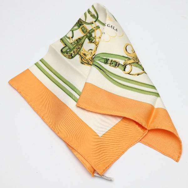 Hermes Scarf Silk Orange Handkerchief Petit Carre (Carre 45) Gourosh Silk Twill Women