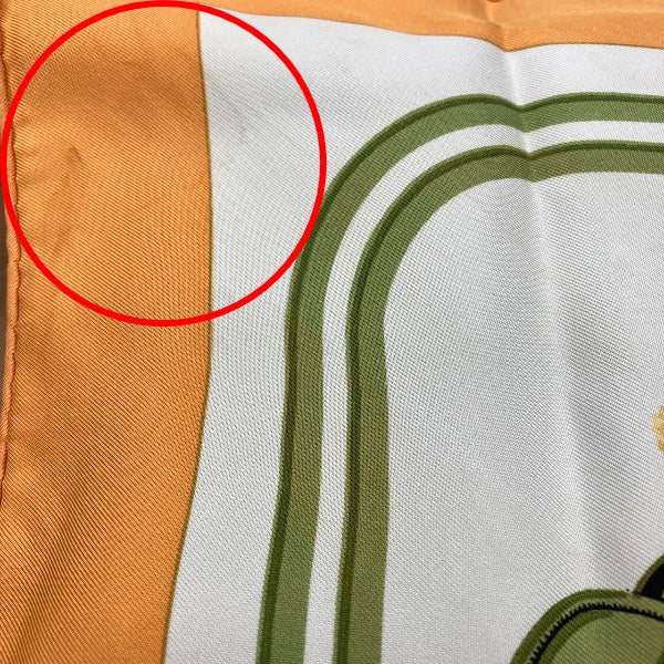 Hermes Scarf Silk Orange Handkerchief Petit Carre (Carre 45) Gourosh Silk Twill Women