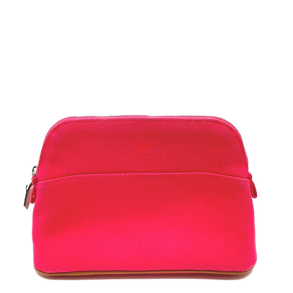 Hermes Pouch Canvas Pink Accessory Case Bored Pouch 20
