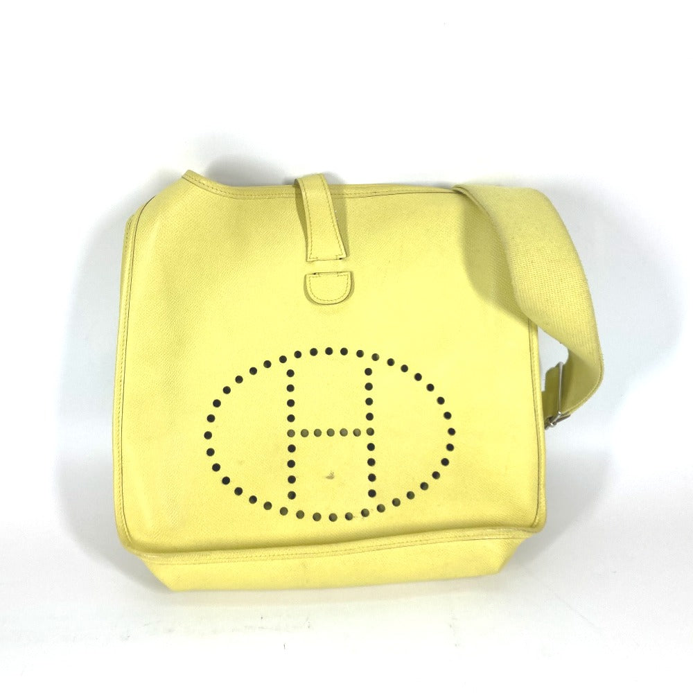 Hermes Shoulder Bag Epsom Yellow Crossbody Bag Evelyn 3 Gm Women