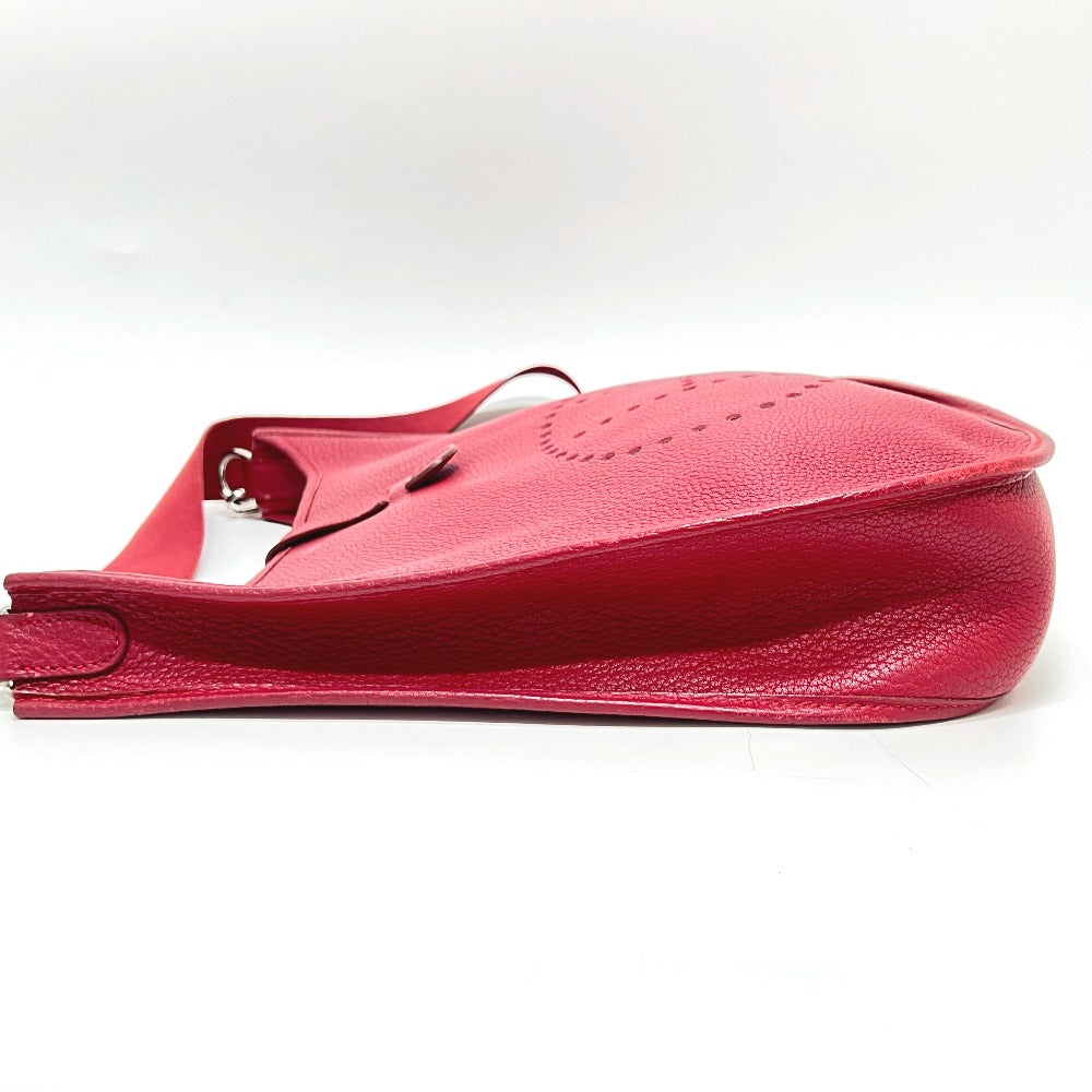 Hermes Shoulder Bag Taurillon Clemence Red Evelyn 1Gm