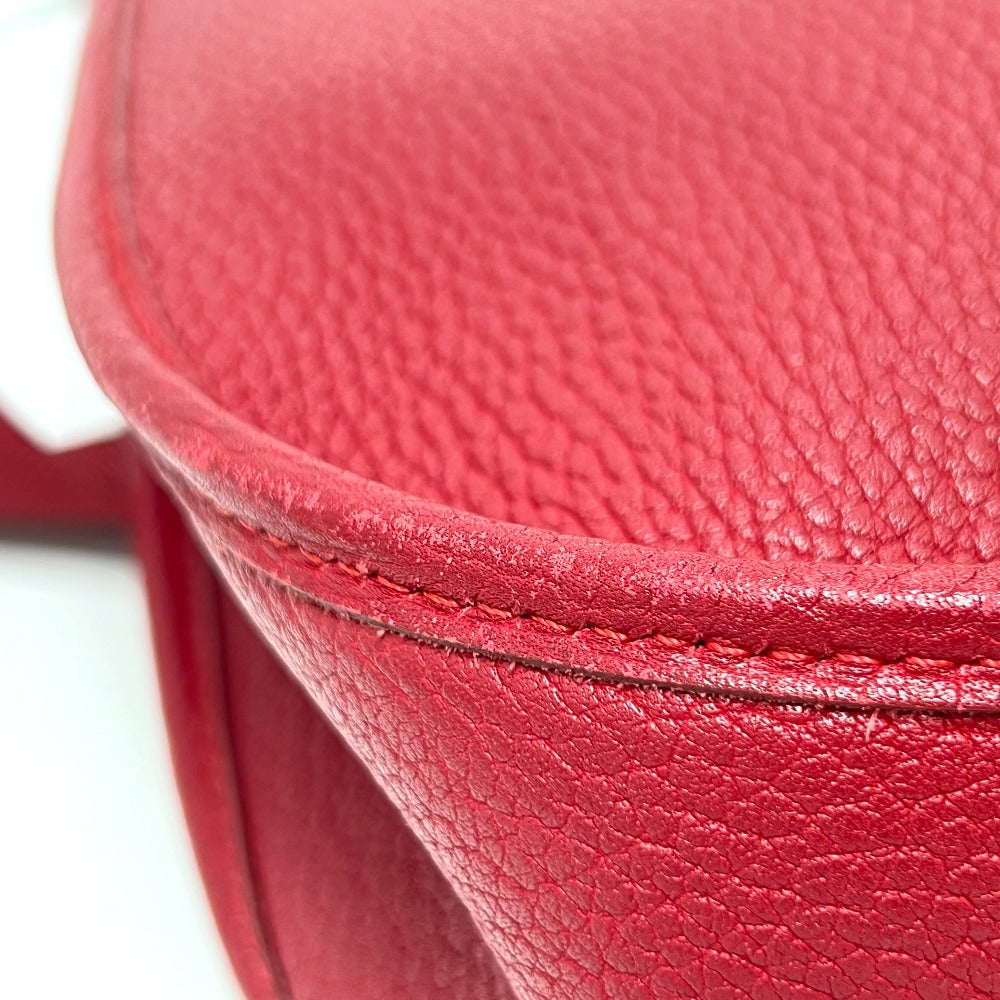 Hermes Shoulder Bag Taurillon Clemence Red Evelyn 1Gm