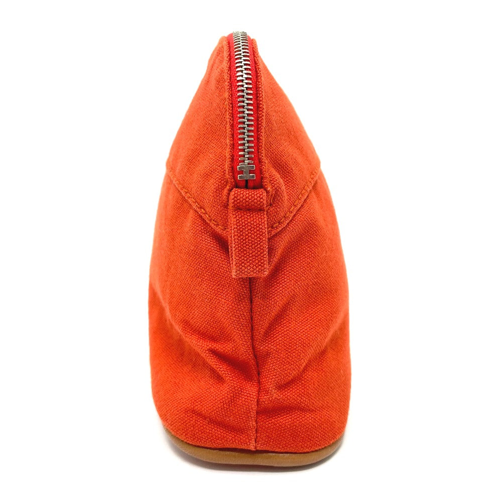 Hermes Pouch Cotton Orange Bored Pouch Women